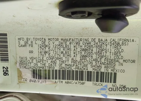 2009 Toyota Tacoma Base V6 из США, поврежденный, VIN 3TMLU42N29M037059